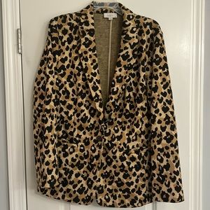 Loft leopard print blazer jacket